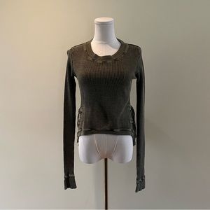 Free People waffle knit long sleeve size extra small